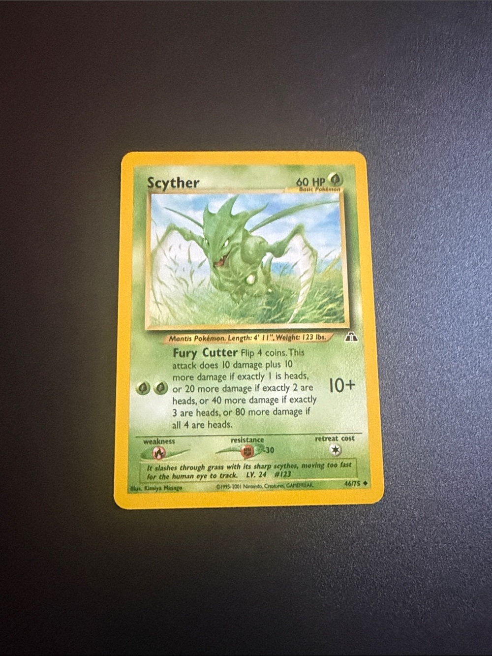 Scyther #46 – Pokémon Neo Discovery – As Pictured
